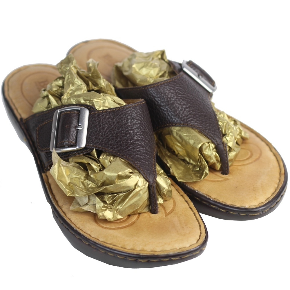 BORN Womens Leather Thong Sandals 10 Brown - Picture 4 of 8